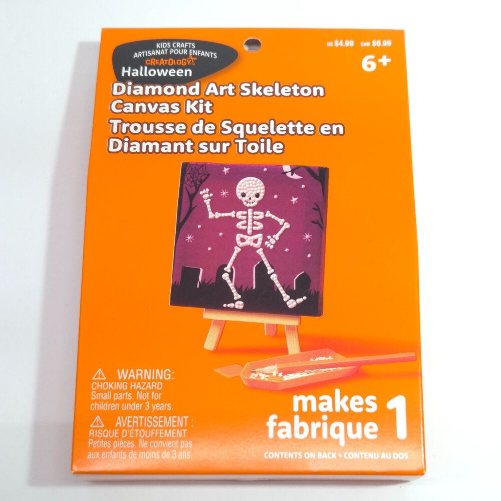 Creatology Halloween Diamond Art Skeleton Canvas Kit Kids Crafts Ages 6+
